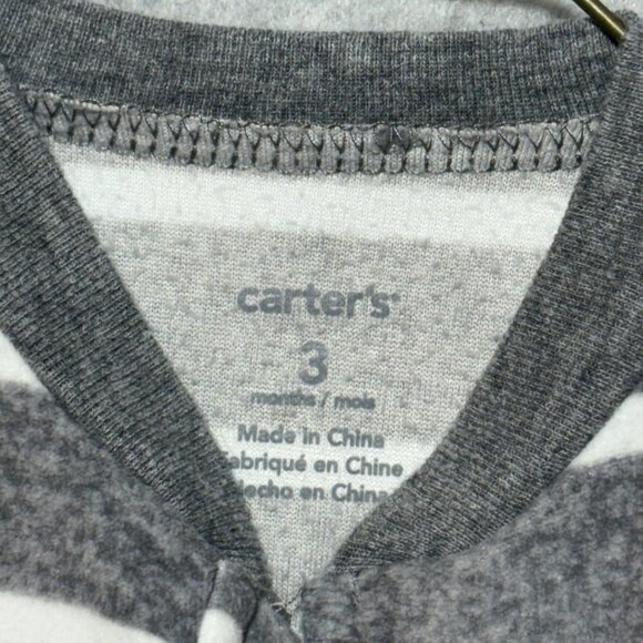 Carters Baby Boy 3M Lot of 3 Fleece Footies Christmas Penguin Reindeer Plaid - Picture 10 of 10